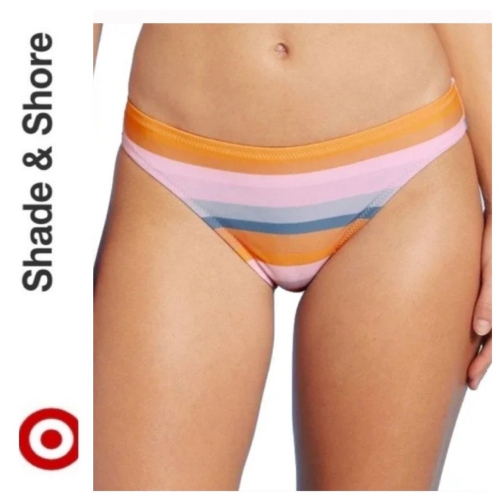 ➡️NWT Shade&Shore Striped Hipster Bikini Bottom Size Medium (8/10)